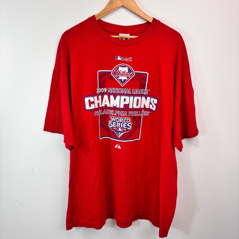 Philadelphia Phillies 2009 National Champions World Series Majestic Tee 2XL